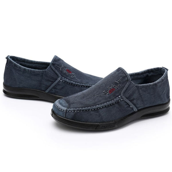 One-step Men's Canvas Shoes With Soft Sole And Non-slip