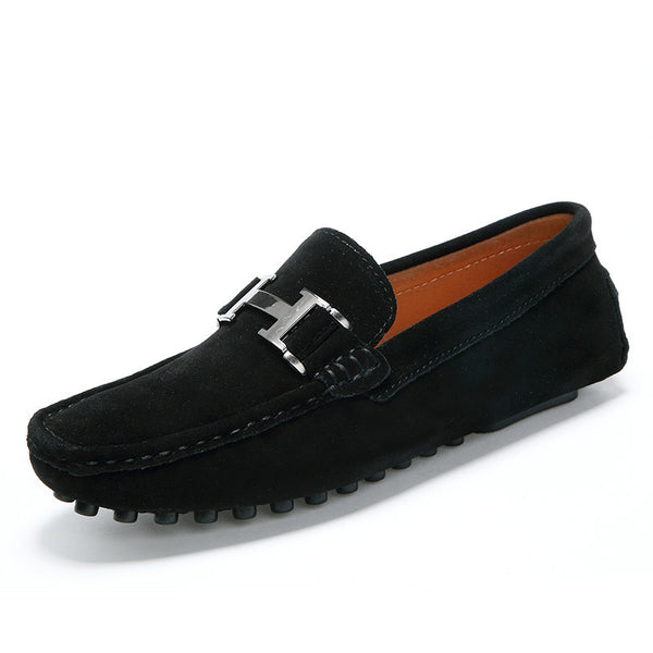 Men's Peas Shoes Low Cut Suede Flat Casual Shoes