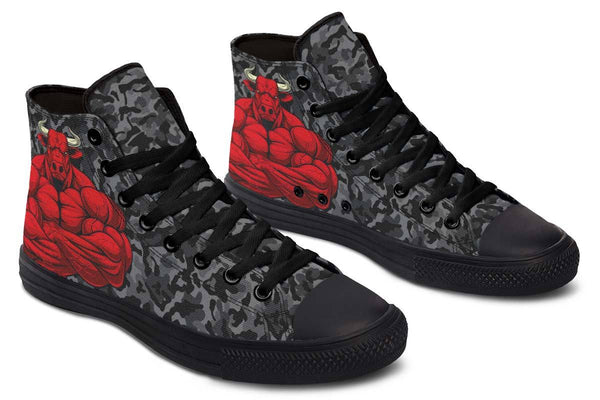 Printed Couple High Top Canvas Shoes